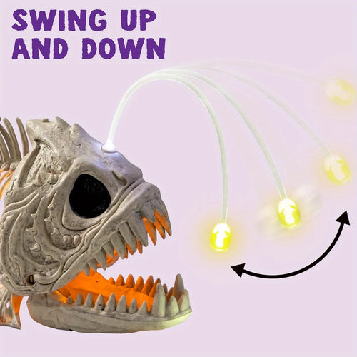 Angler fish lamp lure on a flexible stalk that swings up and down