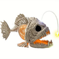 Light-up anglerfish skeleton Halloween lantern with a glowing LED lure