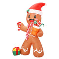 8FT Christmas Gingerbread Man Inflatable With 5 LED Lights Blow Up Outdoor Toy Yard Decoration For Lawn Garden Party Decor
